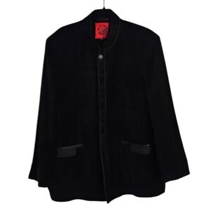 Vintage Tang/Mao Chinese Black Velour Dragon Embroidered Jacket XL (Chinese 50)